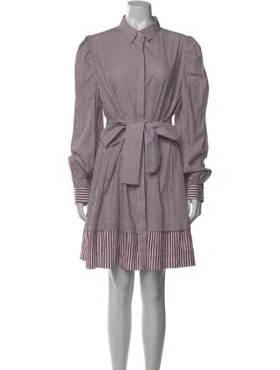 Pre-owned Pearl By Lela Rose Striped Mini Dress In Red