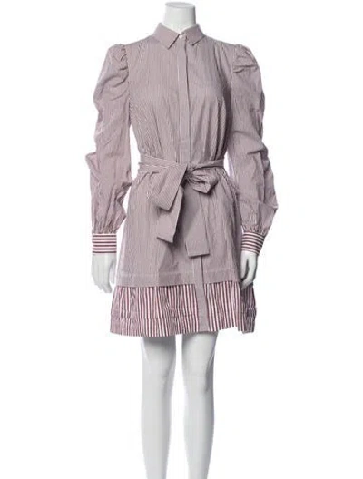 Pre-owned Pearl By Lela Rose Striped Mini Dress In Red