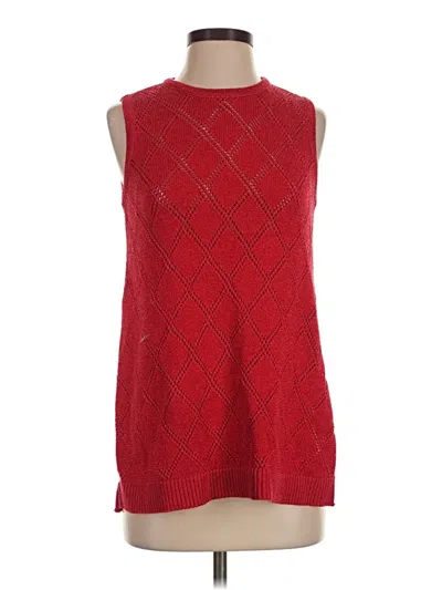 Pre-owned Pearl By Lela Rose Sweater Vest In Red