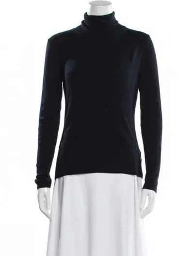 Pre-owned Pearl By Lela Rose Turtleneck Sweater In Blue