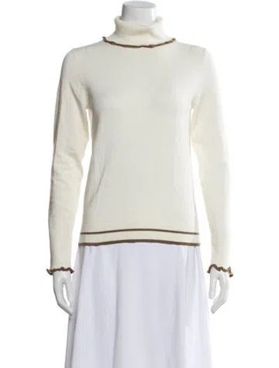 Pre-owned Pearl By Lela Rose Turtleneck Sweater In Neutral