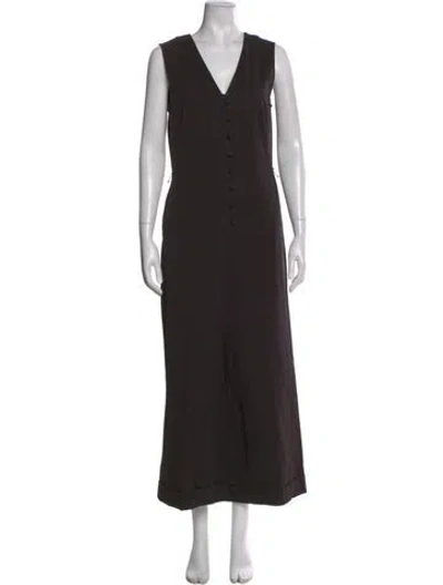 Pre-owned Pearl By Lela Rose V-neck Jumpsuit In Black