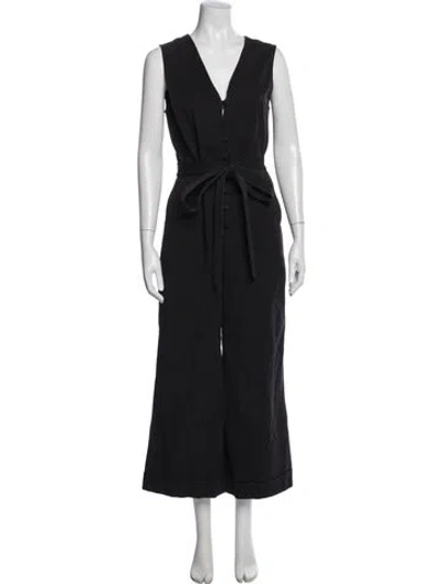 Pre-owned Pearl By Lela Rose V-neck Jumpsuit In Black