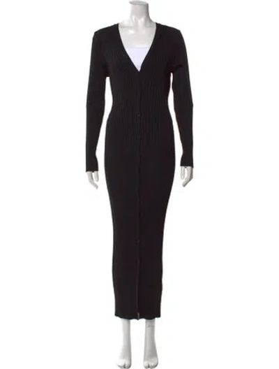 Pre-owned Pearl By Lela Rose V-neck Long Dress In Black
