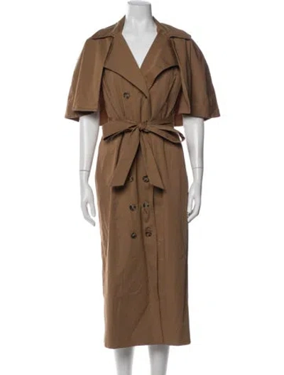 Pre-owned Pearl By Lela Rose V-neck Long Dress In Brown
