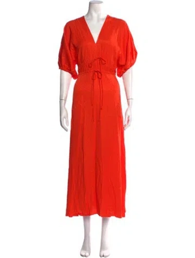 Pre-owned Pearl By Lela Rose V-neck Long Dress W/ Tags In Orange