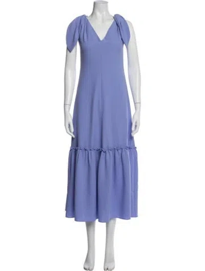 Pre-owned Pearl By Lela Rose V-neck Midi Length Dress W/ Tags In Purple