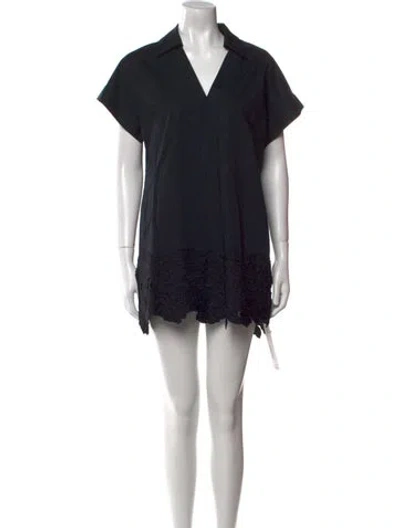 Pre-owned Pearl By Lela Rose V-neck Mini Dress In Black