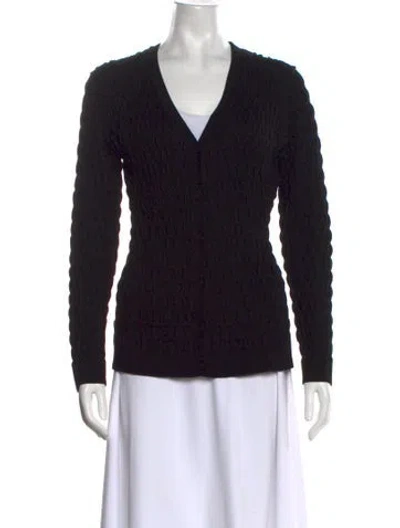Pre-owned Pearl By Lela Rose V-neck Sweater In Black