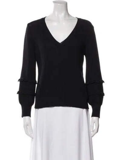 Pre-owned Pearl By Lela Rose V-neck Sweater In Blue