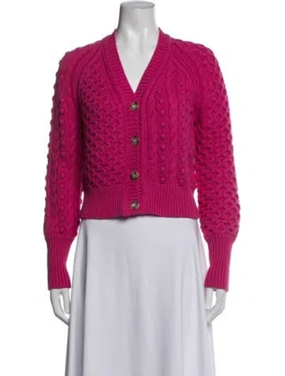 Pre-owned Pearl By Lela Rose V-neck Sweater In Pink