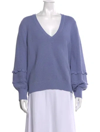 Pre-owned Pearl By Lela Rose V-neck Sweater In Purple