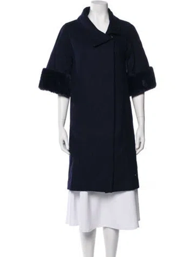 Pre-owned Pearl By Lela Rose Wool Coat In Blue