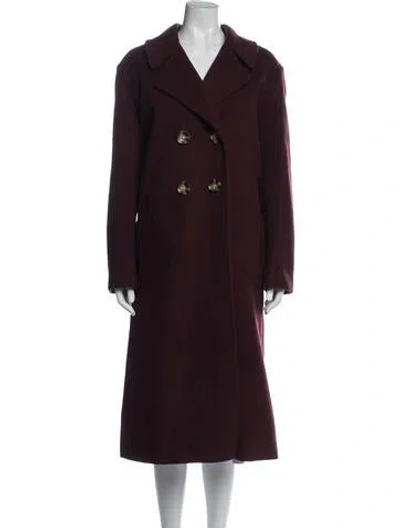 Pre-owned Pearl By Lela Rose Wool Coat In Burgundy