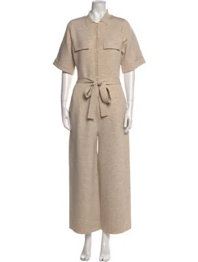 Pre-owned Pearl By Lela Rose Wool Jumpsuit In Neutral