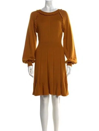 Pre-owned Pearl By Lela Rose Wool Knee-length Dress In Orange