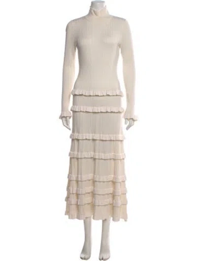 Pre-owned Pearl By Lela Rose Wool Long Dress In Neutrals