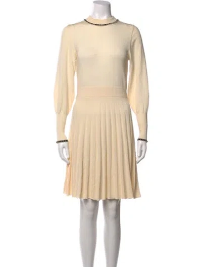 Pre-owned Pearl By Lela Rose Wool Mini Dress In Neutrals
