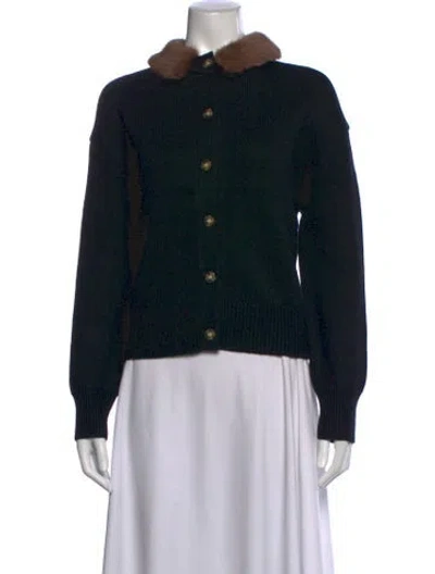 Pre-owned Pearl By Lela Rose Wool Open Front Sweater W/ Tags In Black