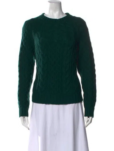 Pre-owned Pearl By Lela Rose Wool Patterned Sweater In Green