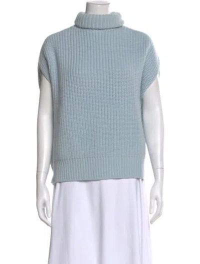 Pre-owned Pearl By Lela Rose Wool Turtleneck Sweater In Blue