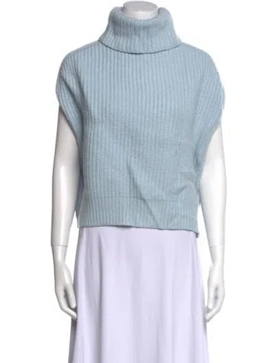Pre-owned Pearl By Lela Rose Wool Turtleneck Sweater In Blue