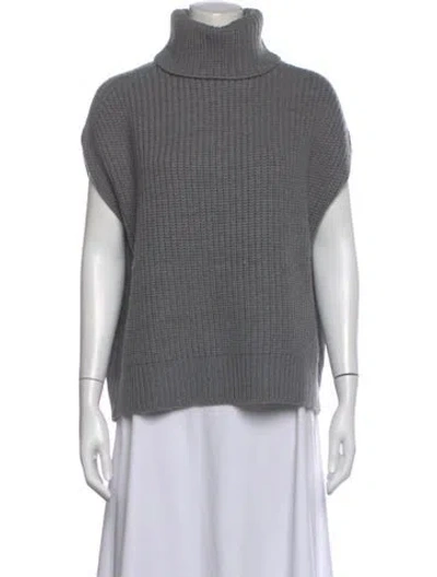 Pre-owned Pearl By Lela Rose Wool Turtleneck Sweater In Gray