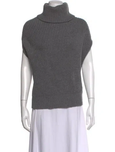 Pre-owned Pearl By Lela Rose Wool Turtleneck Sweater In Grey