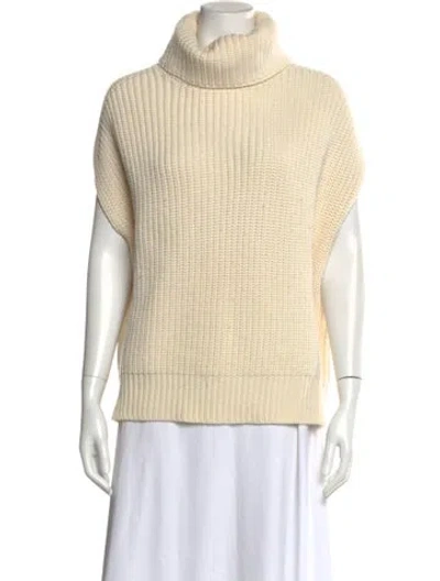 Pre-owned Pearl By Lela Rose Wool Turtleneck Sweater In Neutral