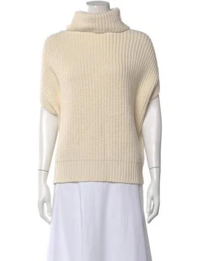 Pre-owned Pearl By Lela Rose Wool Turtleneck Sweater In Neutral