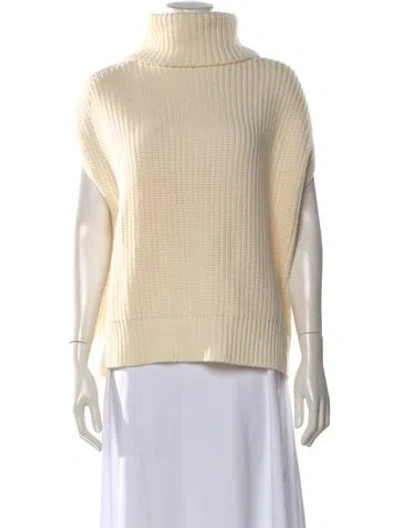 Pre-owned Pearl By Lela Rose Wool Turtleneck Sweater In Neutral