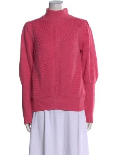 Pre-owned Pearl By Lela Rose Wool Turtleneck Sweater In Pink