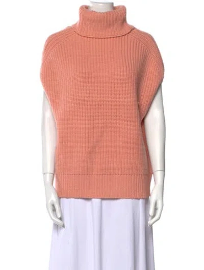 Pre-owned Pearl By Lela Rose Wool Turtleneck Sweater In Pink