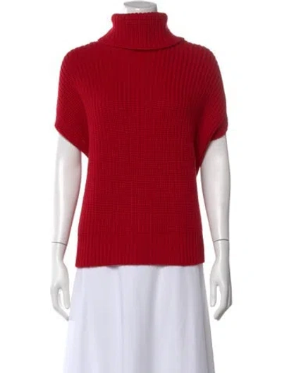 Pre-owned Pearl By Lela Rose Wool Turtleneck Sweater In Red