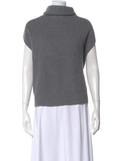 Pre-owned Pearl By Lela Rose Wool Turtleneck Sweater W/ Tags In Gray