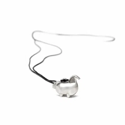 Pearl Code Women's Black Artisanal Traveller Horse Pendant – Symbolic Necklace With Cord In Silver