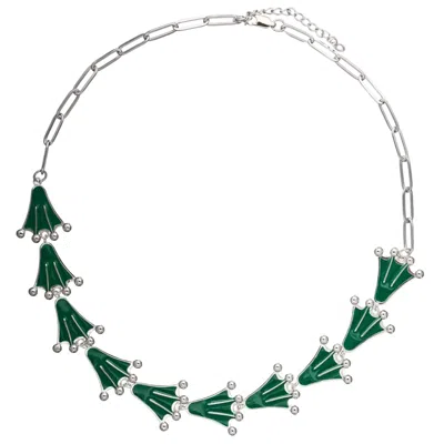 Pearl Code Women's Green Paw Statement Necklace