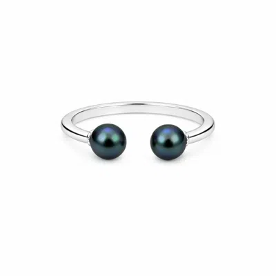 Pearl Code Women's Midnight Sweetness Open Black Pearl Ring, One Size