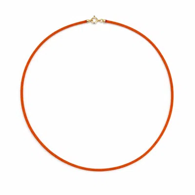 Pearl Code Women's Orange Italian Cord With Gold-plated Silver Clasp
