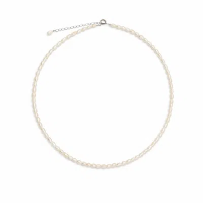 Pearl Code Women's White Choker Rice Baroque Pearls