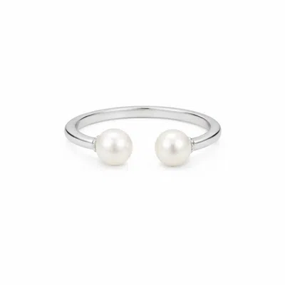 Pearl Code Women's White Ivory Sweetness Open Pearl Ring, One Size