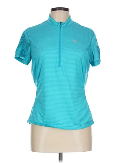 Pre-owned Pearl Izumi Short Sleeve Top Teal Keyhole Neckline Tops
