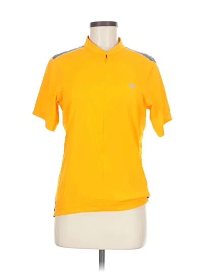 Pre-owned Pearl Izumi Short Sleeve Top Yellow Mock Neckline Tops