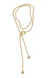 Pearl Octopuss.y Crystal Sphere Tie Necklace In Gold