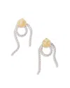 Pearl Octopuss.y Pearl Octopuss. Y Ball & Chain Loop Drop Earrings In Silver Plated & 14k Gold Plated In Gold/silver
