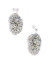 Pearl Octopuss.y Pearl Octopuss. Y Diamond Tire Crystal Drop Earrings In Silver Plated In Silver