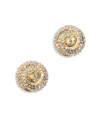 Pearl Octopuss.y Pearl Octopuss. Y Le Soleil Crystal Spiral Clip On Drop Earrings In 14k Gold Plated In Gold