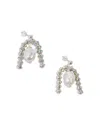 Pearl Octopuss.y Pearl Octopuss. Y Paris Crystal & Baroque Cultured Freshwater Pearl Drop Earrings In Silver Plated In Silver