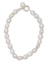 Pearl Octopuss.y Pearl Octopuss. Y Pearl Drop Crystal & Cultured Freshwater Pearl Collar Necklace In Silver Plated, 1 In Pearl