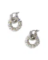 Pearl Octopuss.y Pearl Octopuss. Y Tiny Creoles Crystal Circle Charm Hoop Earrings In Metallic